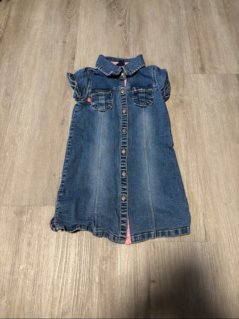 GAP Girls' Blue Denim Button-Front Dress‎